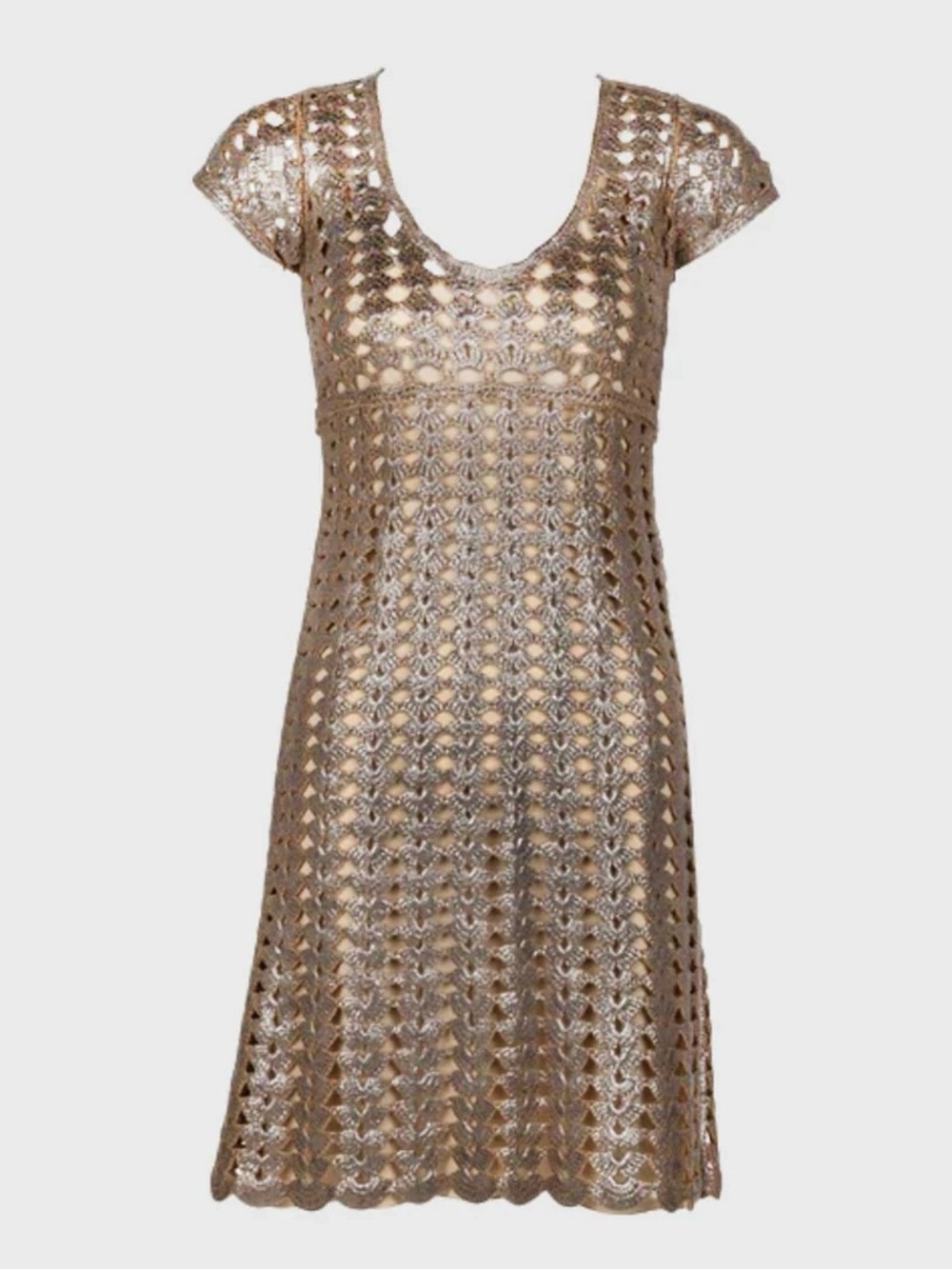 Prada Wool Metallic Crochet Dress, 2000s